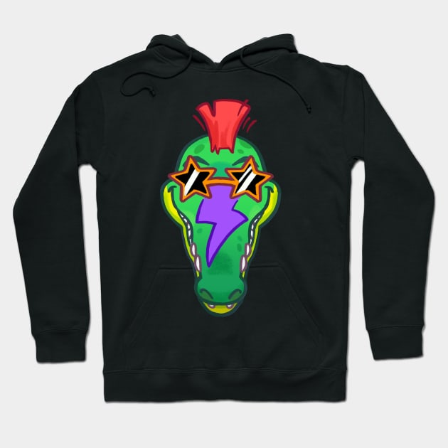 Montgomery Gator Face Sticker Hoodie by Maru-Chan-Shop